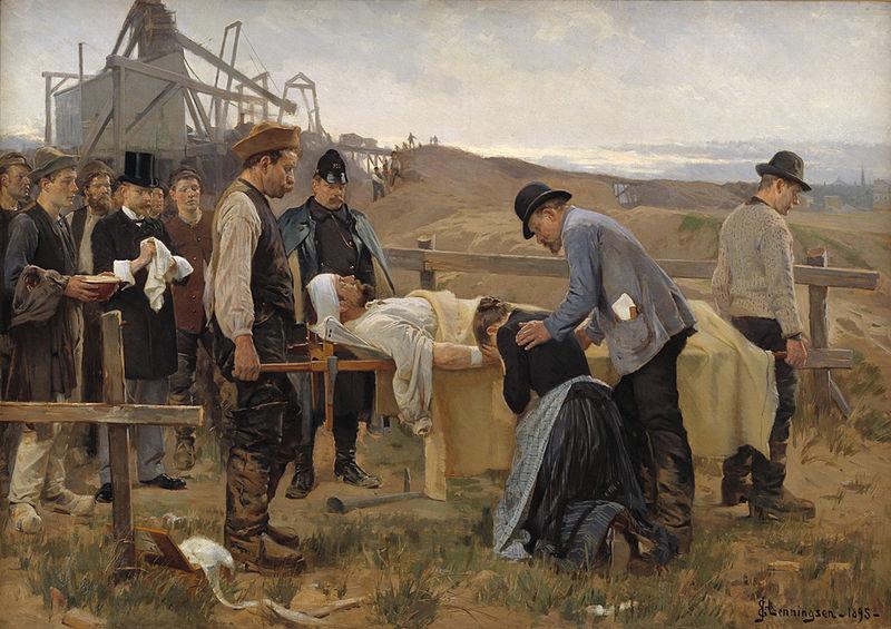 Erik Henningsen A wounded worker), Sweden oil painting art